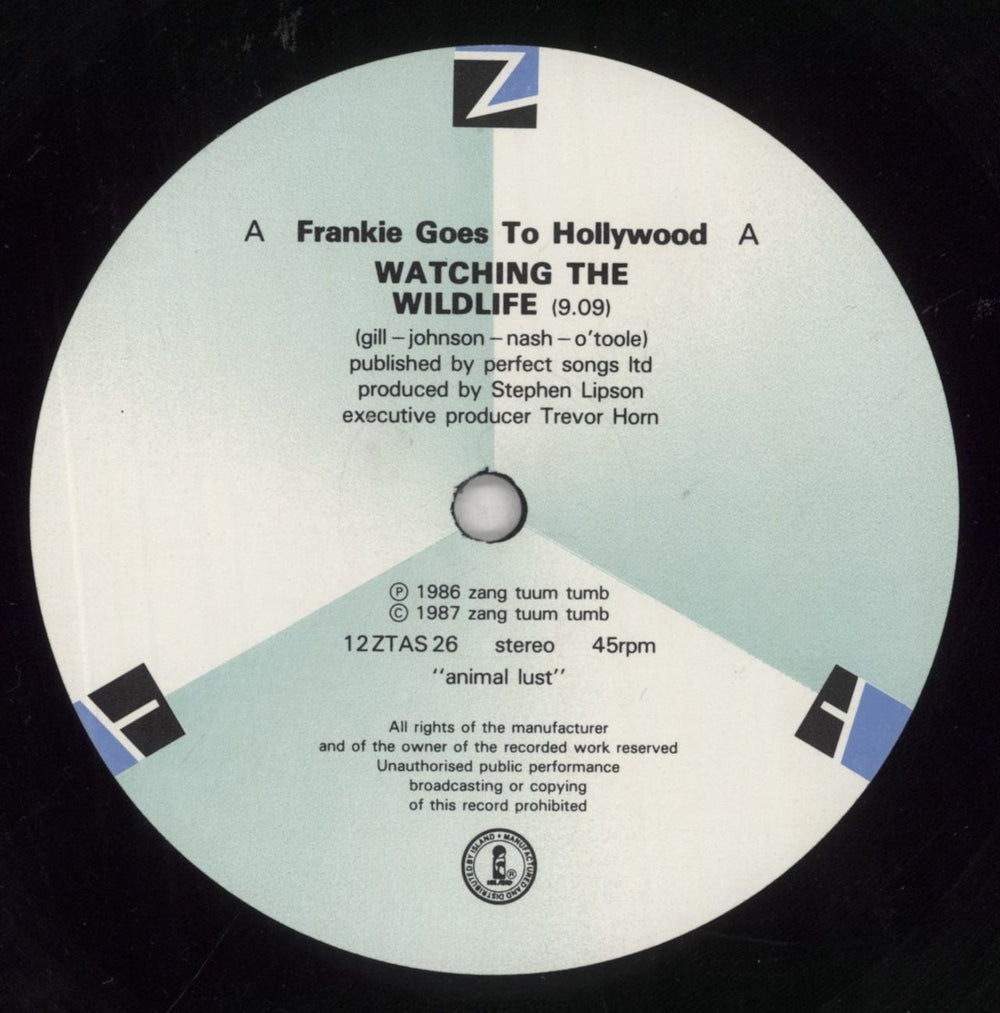 Frankie Goes To Hollywood Watching The Wildlife (Hotter) UK 12" vinyl single (12 inch record / Maxi-single) FGT12WA15799