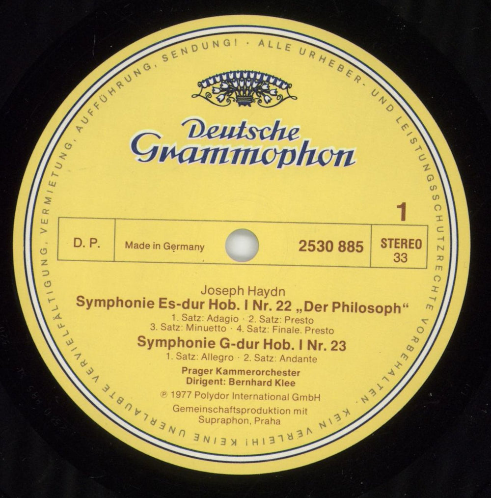 Franz Joseph Haydn Symphonien Nr. 22 'Der Philosoph', Nr. 23, Nr. 24 German vinyl LP album (LP record) HJYLPSY875441