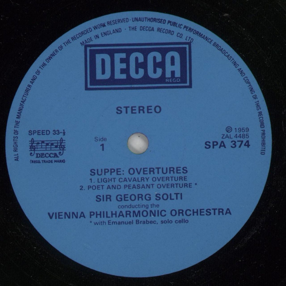 Franz Von Suppé Suppé Overtures UK vinyl LP album (LP record) IZFLPSU745344