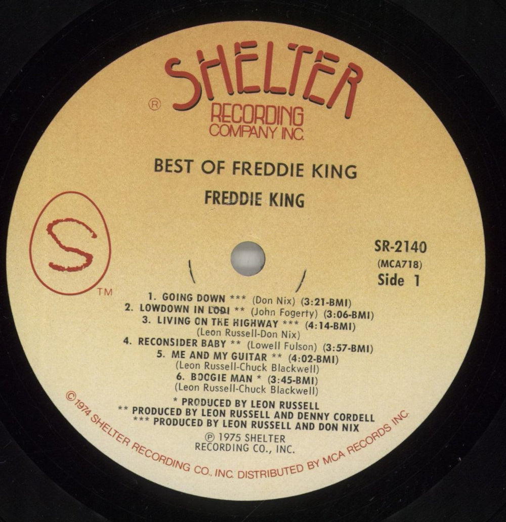 Freddie King The Best Of Freddie King Canadian vinyl LP album (LP record) FDKLPTH877883