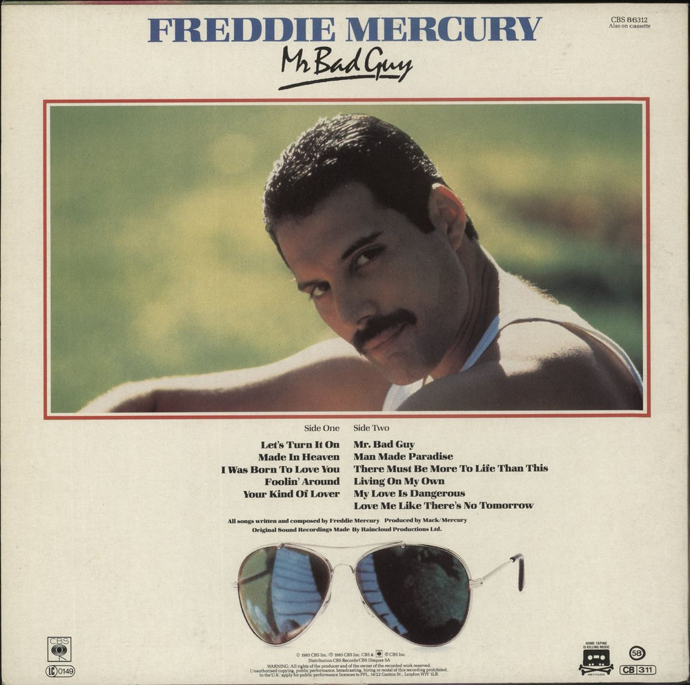 Freddie Mercury Mr Bad Guy UK vinyl LP album (LP record)