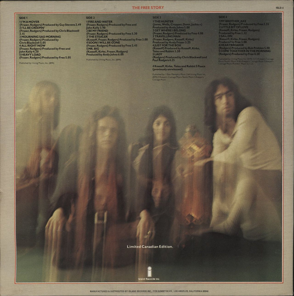 Free The Free Story + insert Canadian 2-LP vinyl record set (Double LP Album)