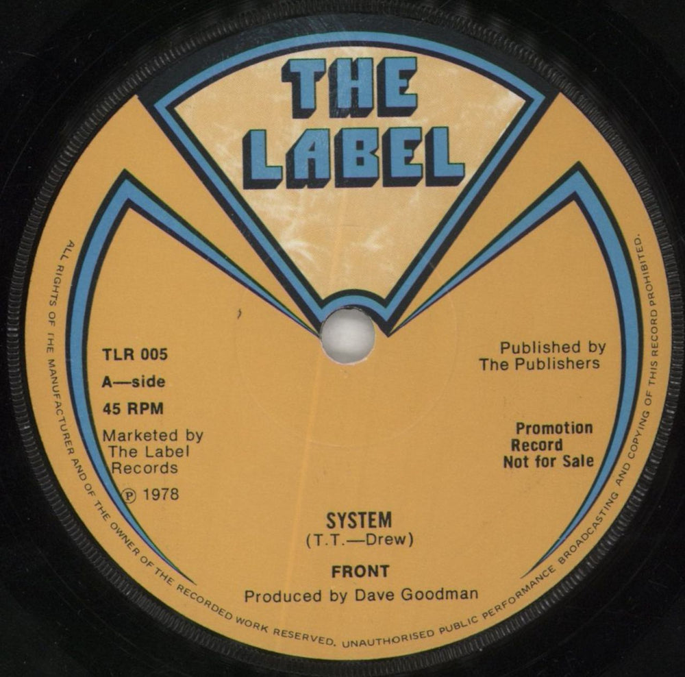 Front System - Not For Sale UK Promo 7" vinyl single (7 inch record / 45) QYO07SY856945