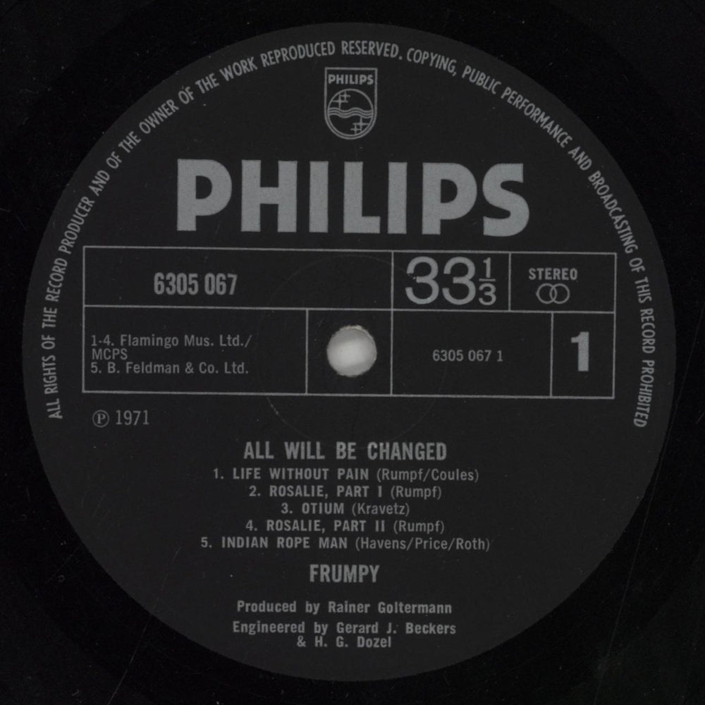 Frumpy All Will Be Changed UK vinyl LP album (LP record) FUYLPAL603832