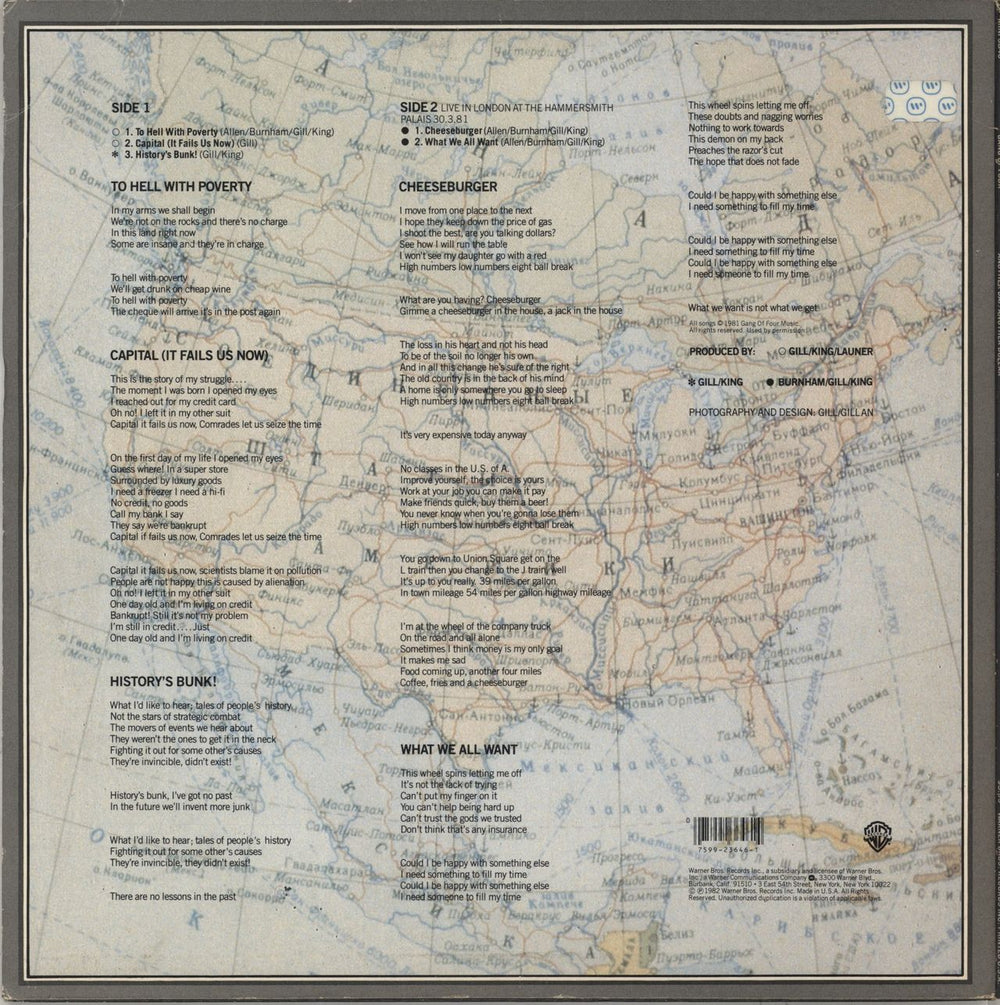 Gang Of Four Another Day / Another Dollar - Promo US Promo 12" vinyl single (12 inch record / Maxi-single) 075992364614