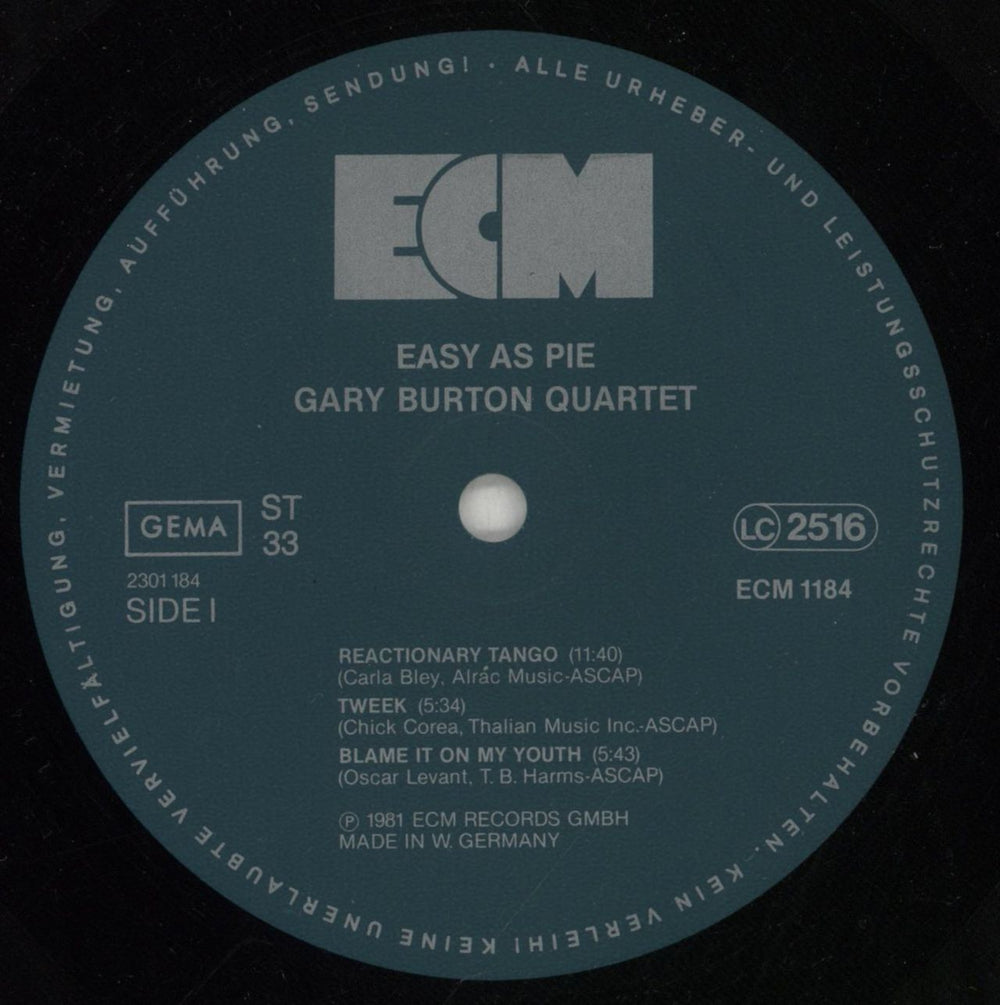 Gary Burton Easy As Pie German vinyl LP album (LP record) GB5LPEA319088