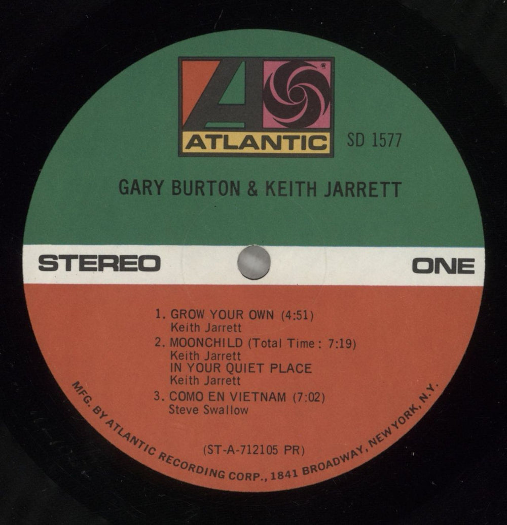 Gary Burton Gary Burton & Keith Jarrett - VG US vinyl LP album (LP record) GB5LPGA880736
