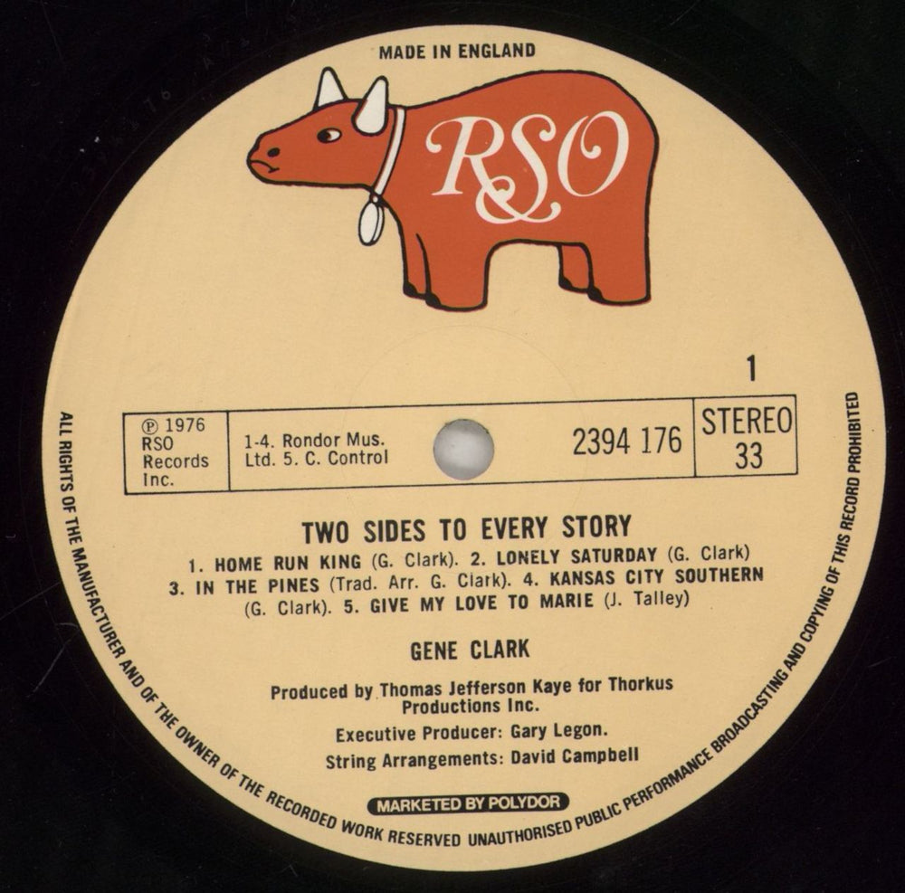 Gene Clark Two Sides To Every Story UK vinyl LP album (LP record) GNELPTW161214