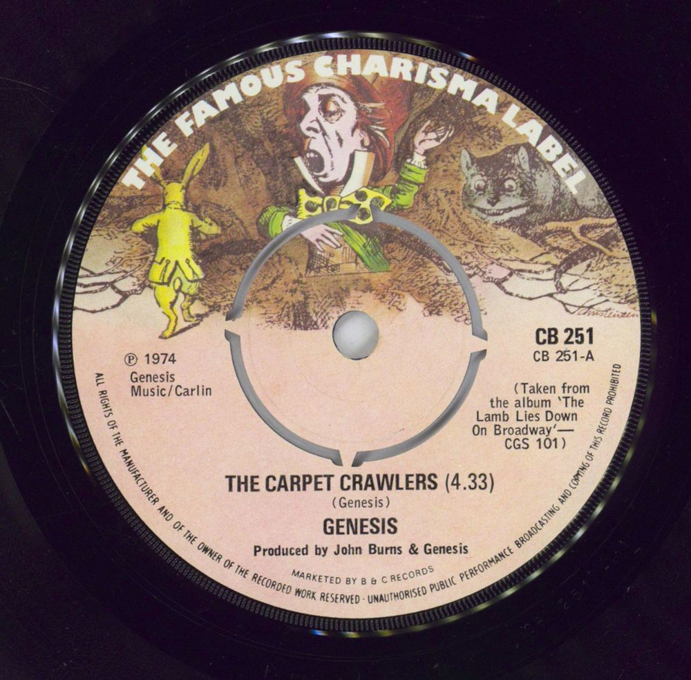 Genesis The Carpet Crawlers UK 7" vinyl single (7 inch record / 45) CB251