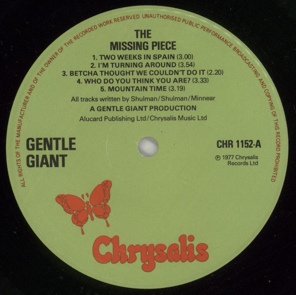 Gentle Giant The Missing Piece - 1st + Inner - VG Sleeve UK vinyl LP album (LP record) GTLLPTH873908