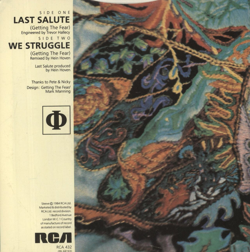 Getting The Fear Last Salute UK 7" vinyl single (7 inch record / 45)