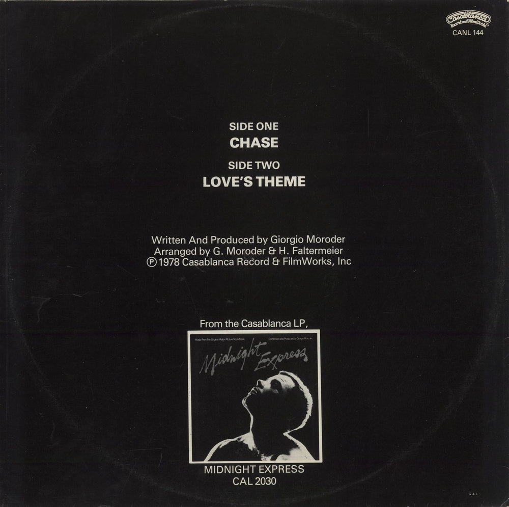 Giorgio Moroder Chase UK 12" vinyl single (12 inch record / Maxi-single)