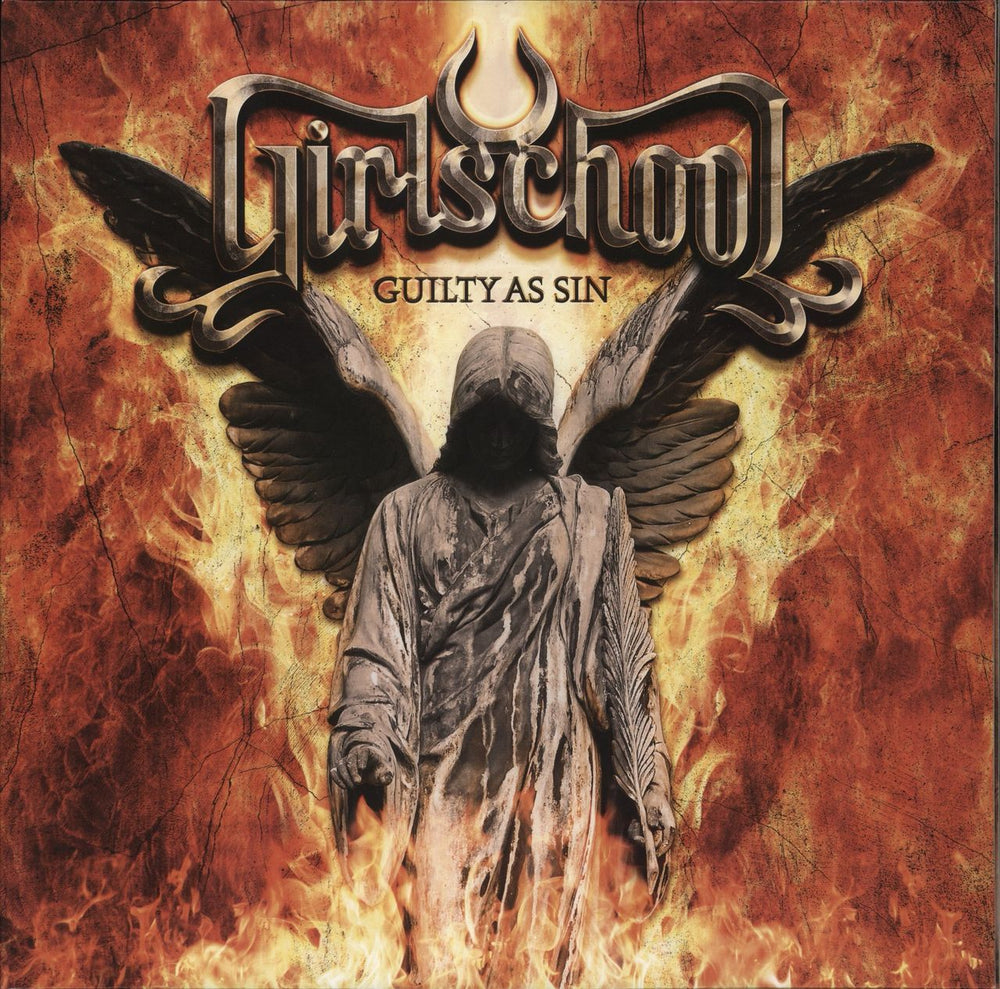 Girlschool Guilty As Sin - Red Vinyl German vinyl LP album (LP record) UDR056P48