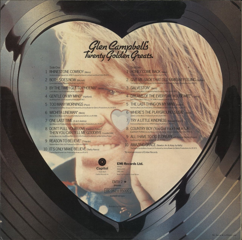 Glen Campbell Twenty Golden Greats UK vinyl LP album (LP record)