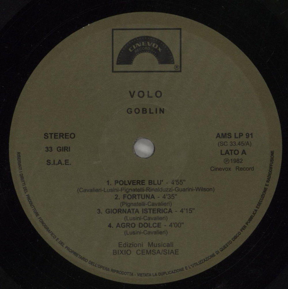 Goblin Volo Italian vinyl LP album (LP record) GB9LPVO859671