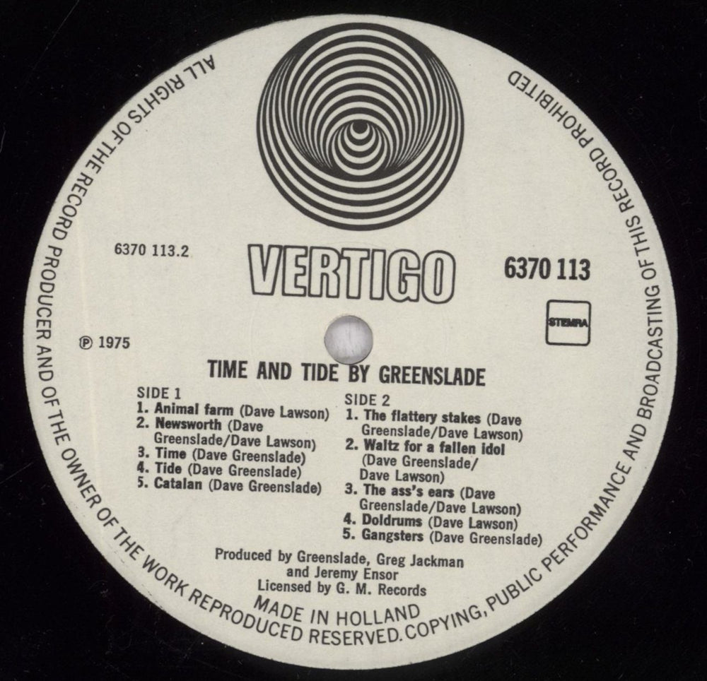 Greenslade Time And Tide - EX Dutch vinyl LP album (LP record) GSDLPTI839618