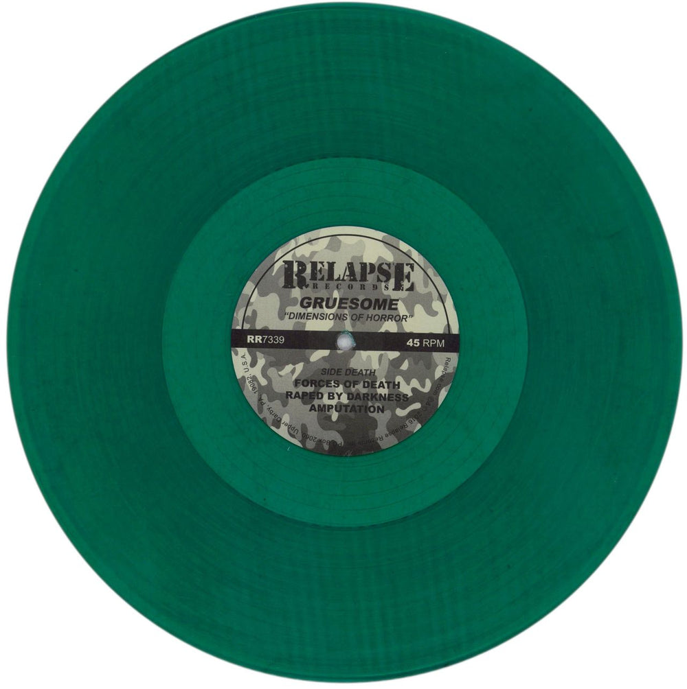 Gruesome Dimensions Of Horror - Green Vinyl US 12" vinyl single (12 inch record / Maxi-single) 8RW12DI845303