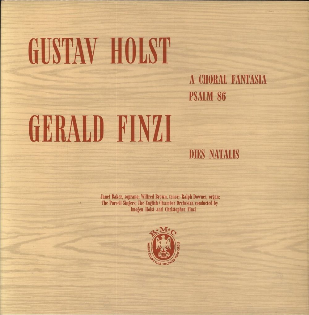 Gustav Holst Holst: A Choral Fantasia, Psalm 86 / Finzi: Dies Natalis UK vinyl LP album (LP record) CM50