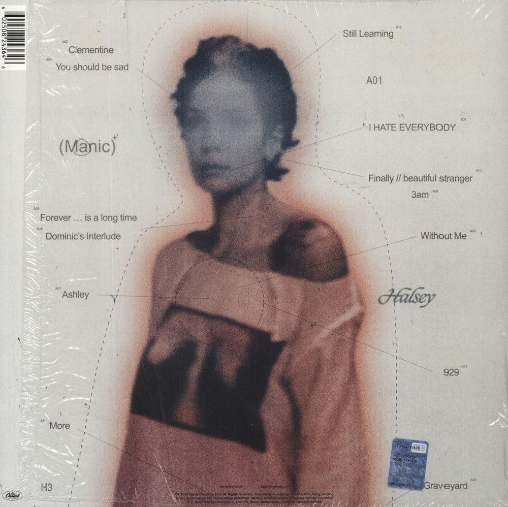 Halsey Manic - Clear Milky Vinyl - Shrink UK vinyl LP album (LP record) 602508243646