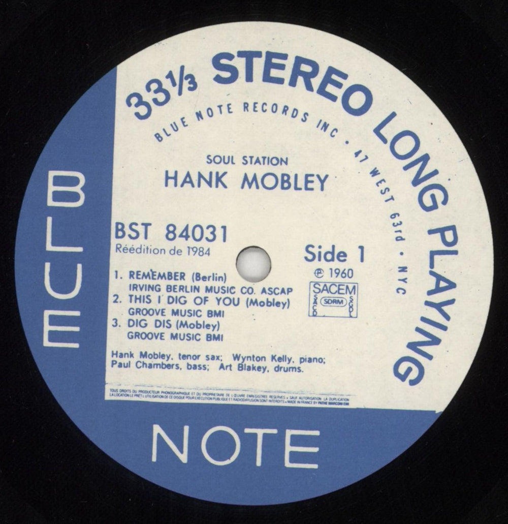 Hank Mobley Soul Station French vinyl LP album (LP record) HMOLPSO581774