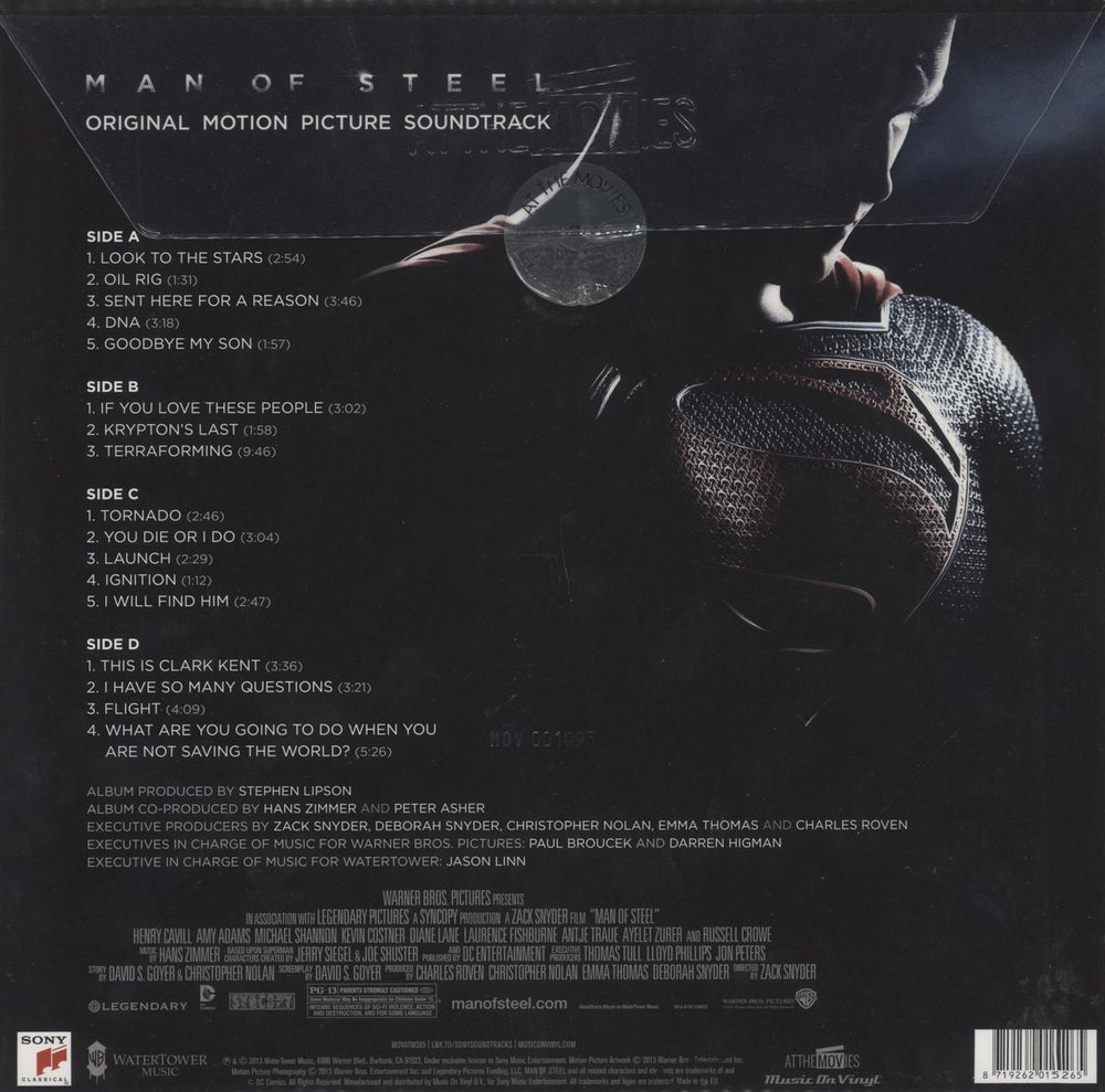 Hans Zimmer Man Of Steel - 180 Gram Red Vinyl UK 2-LP vinyl record set (Double LP Album) 8719262015265