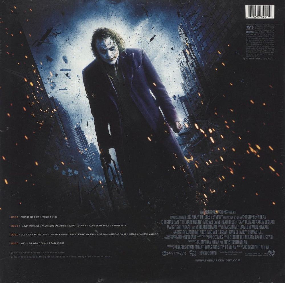 Hans Zimmer The Dark Knight (Original Motion Picture Soundtrack) - Neon Green & Violet Splattered Vinyl - Sealed UK 2-LP vinyl record set (Double LP Album) 603497843879