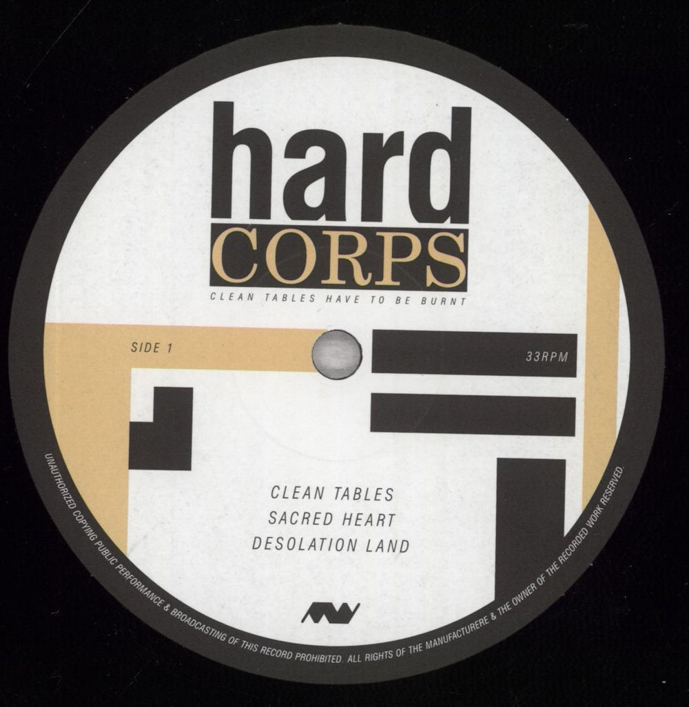 Hard Corps Clean Tables Have To Be Burnt US vinyl LP album (LP record) HARLPCL840924