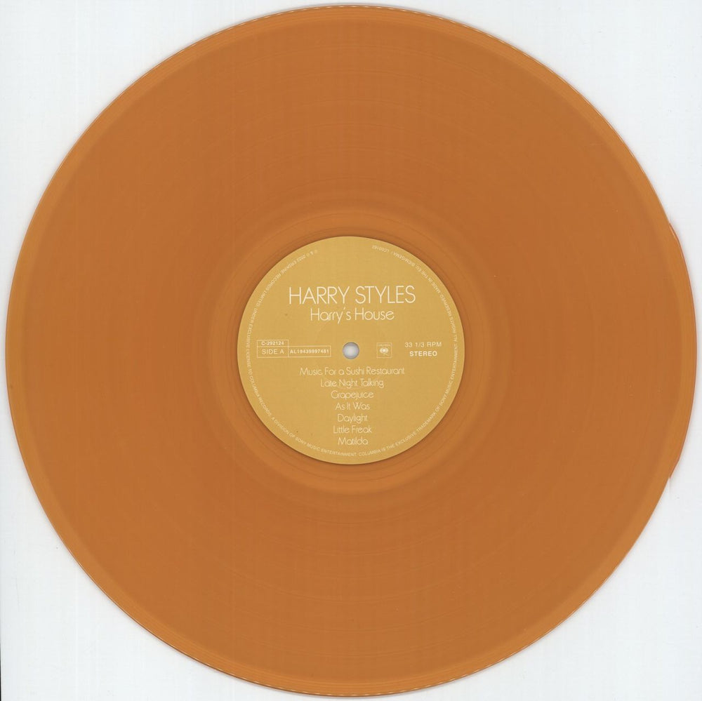 Harry Styles Harry's House - Orange Vinyl Pop-Up Store Exclusive UK vinyl LP album (LP record) QHSLPHA872614