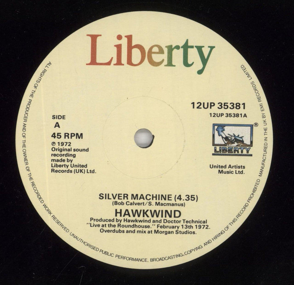 Hawkwind Silver Machine - Black Sleeve UK 12" vinyl single (12 inch record / Maxi-single) HWK12SI105289