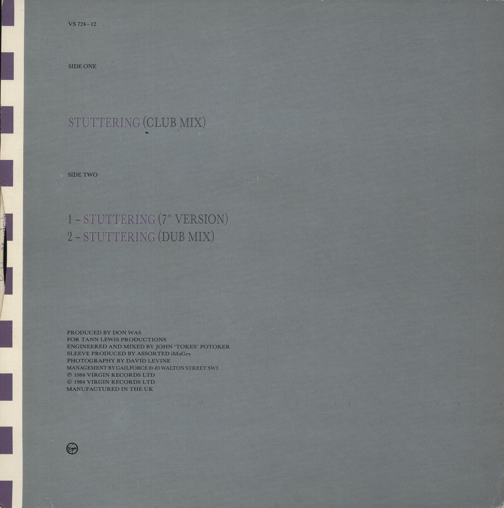 Helen Terry Stuttering UK 12" vinyl single (12 inch record / Maxi-single)