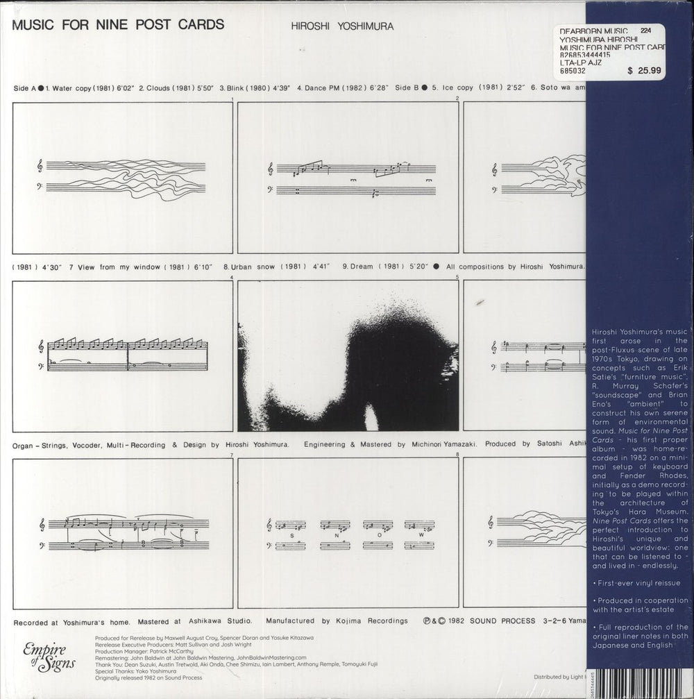 Hiroshi Yoshimura Music For Nine Post Cards US vinyl LP album (LP record) 826853444415