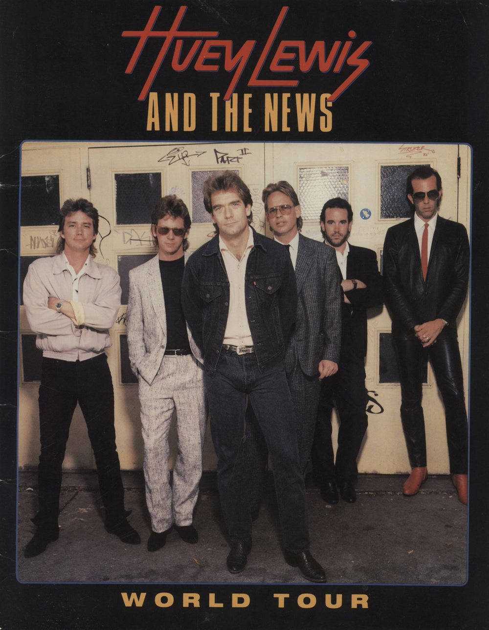 Huey Lewis & The News World Tour + Merch Insert US tour programme TOUR PROGRAMME