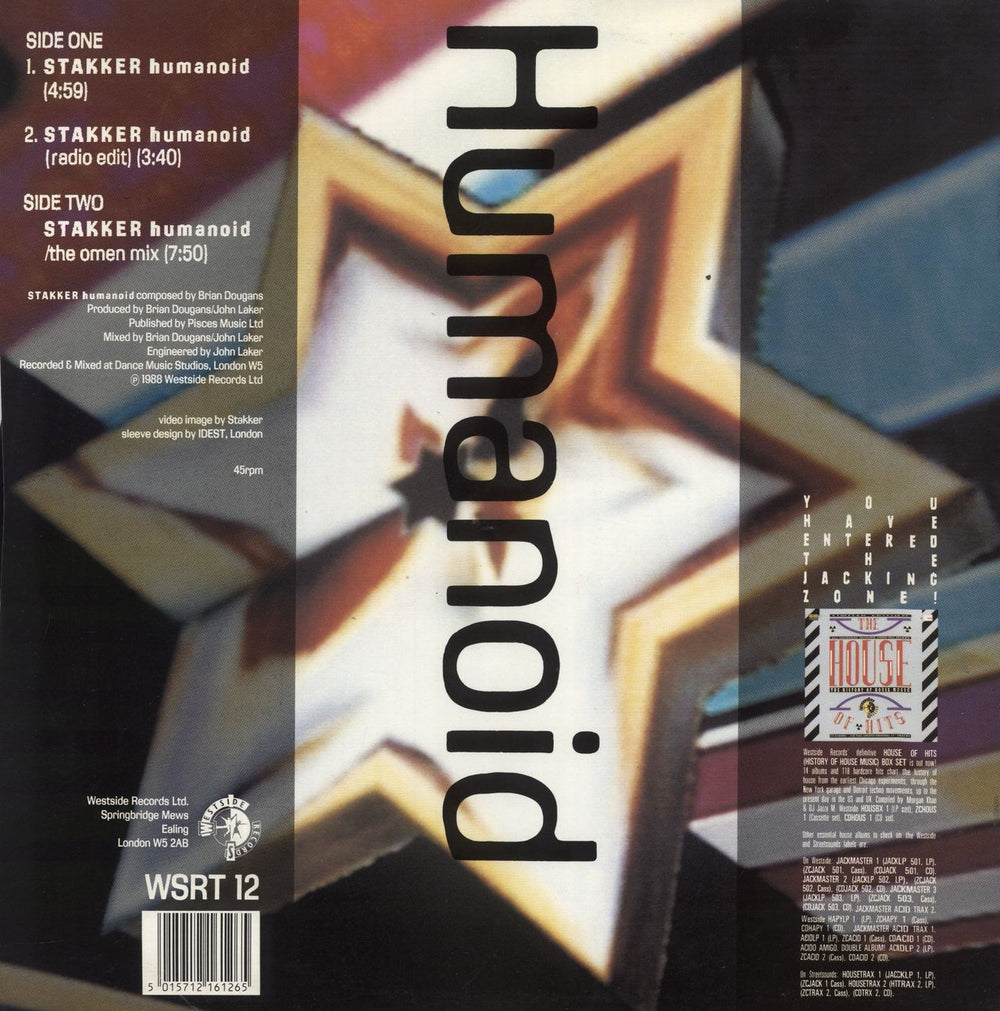 Humanoid Stakker Humanoid + p/s UK 12" vinyl single (12 inch record / Maxi-single) 5015712161265