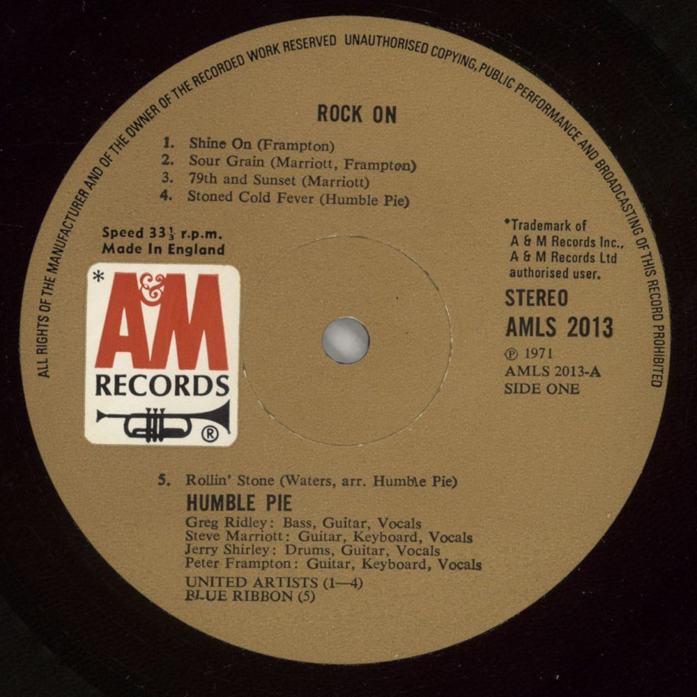 Humble Pie Rock On - VG UK vinyl LP album (LP record) HMBLPRO739307