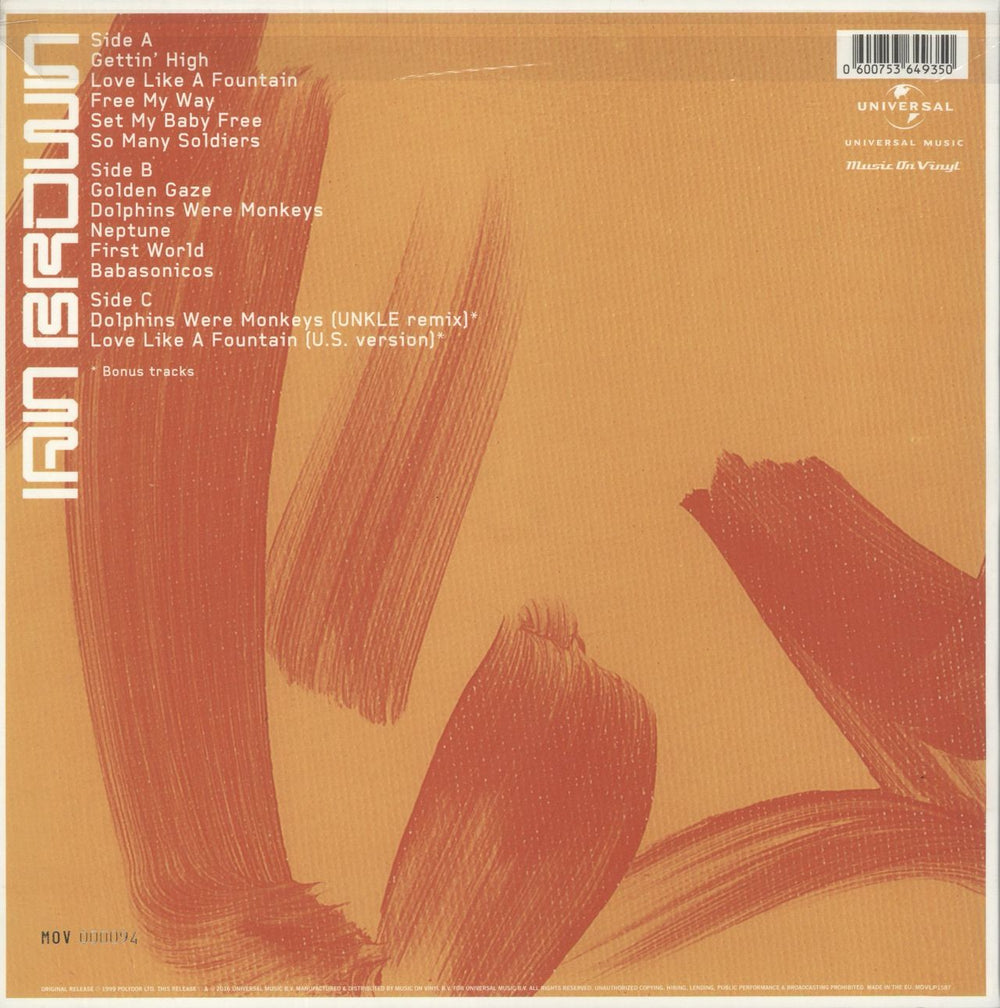 Ian Brown Golden Greats - 180gm Gold Vinyl + Numbered Sleeve UK 2-LP vinyl record set (Double LP Album) 600753649350