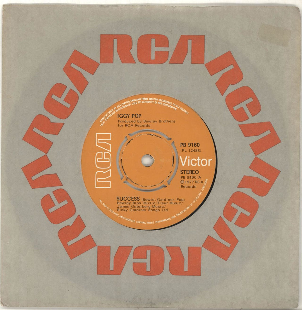 Iggy Pop Success UK 7" vinyl single (7 inch record / 45) PB9160