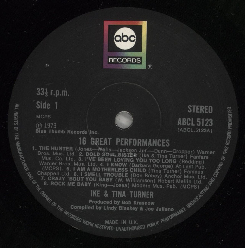 Ike & Tina Turner 16 Great Performances UK vinyl LP album (LP record) I&TLPGR457081