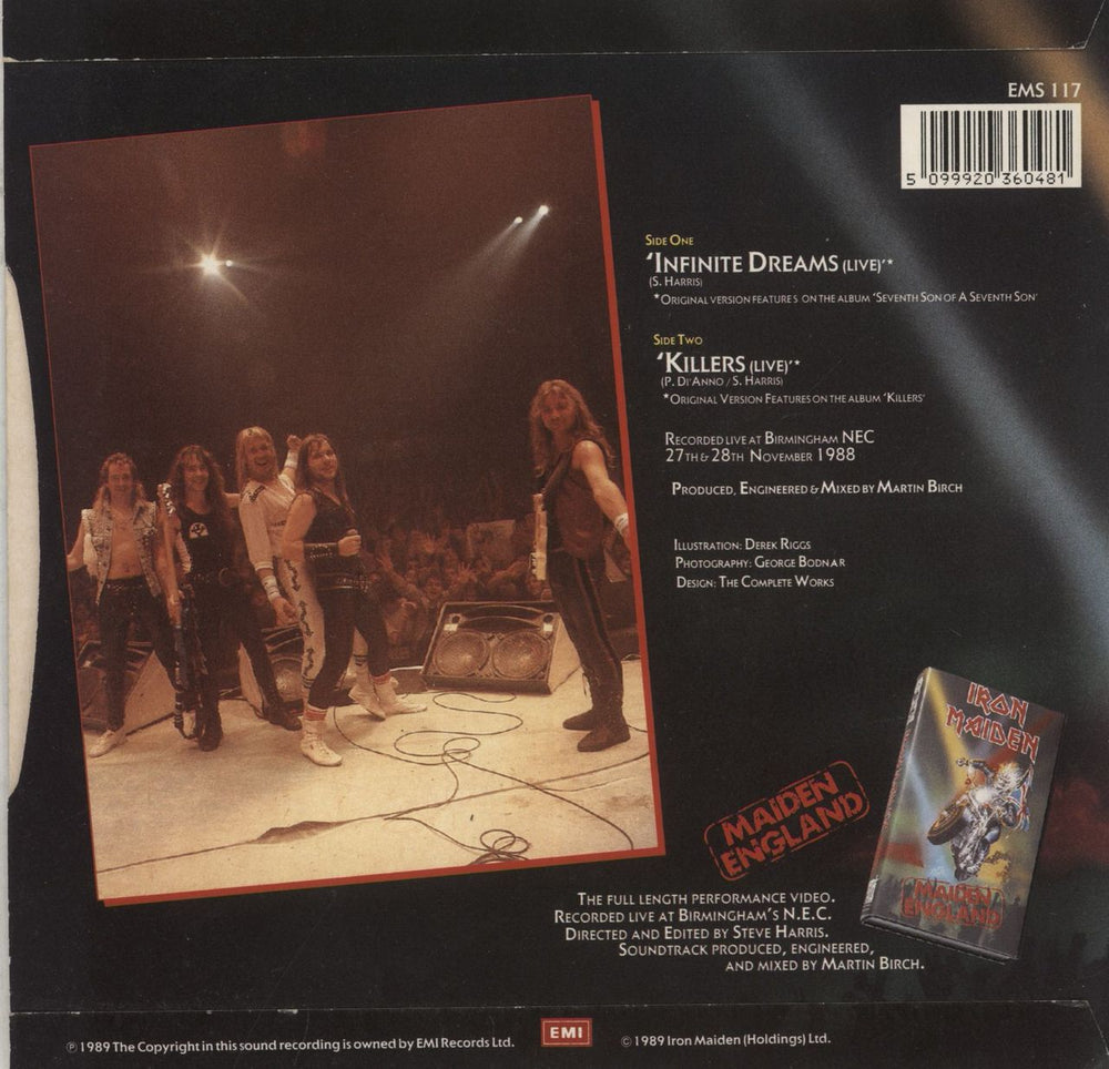 Iron Maiden Infinite Dreams + Patch UK 7" vinyl single (7 inch record / 45) 5099920360481