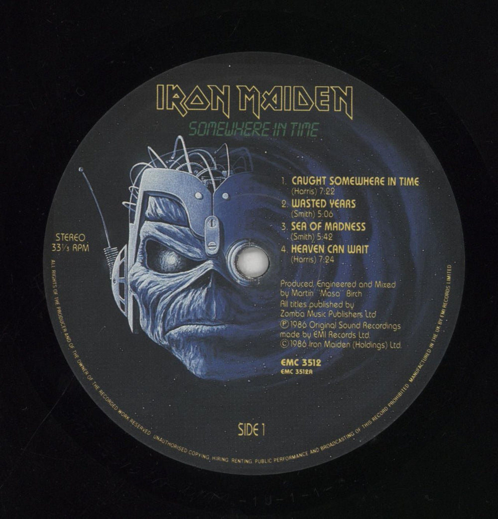 Iron Maiden Somewhere In Time - VG UK vinyl LP album (LP record) IROLPSO852918