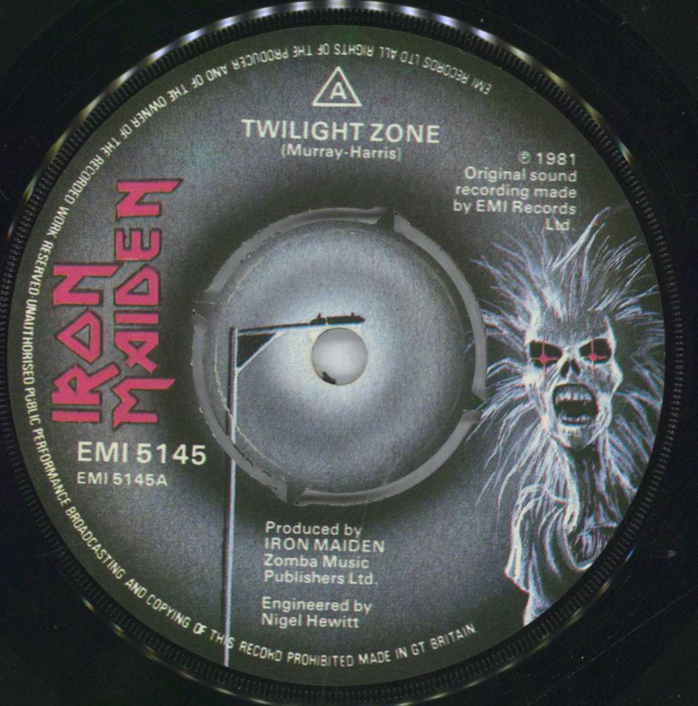 Iron Maiden Twilight Zone + Sleeve - EX UK 7" vinyl single (7 inch record / 45) IRO07TW530421