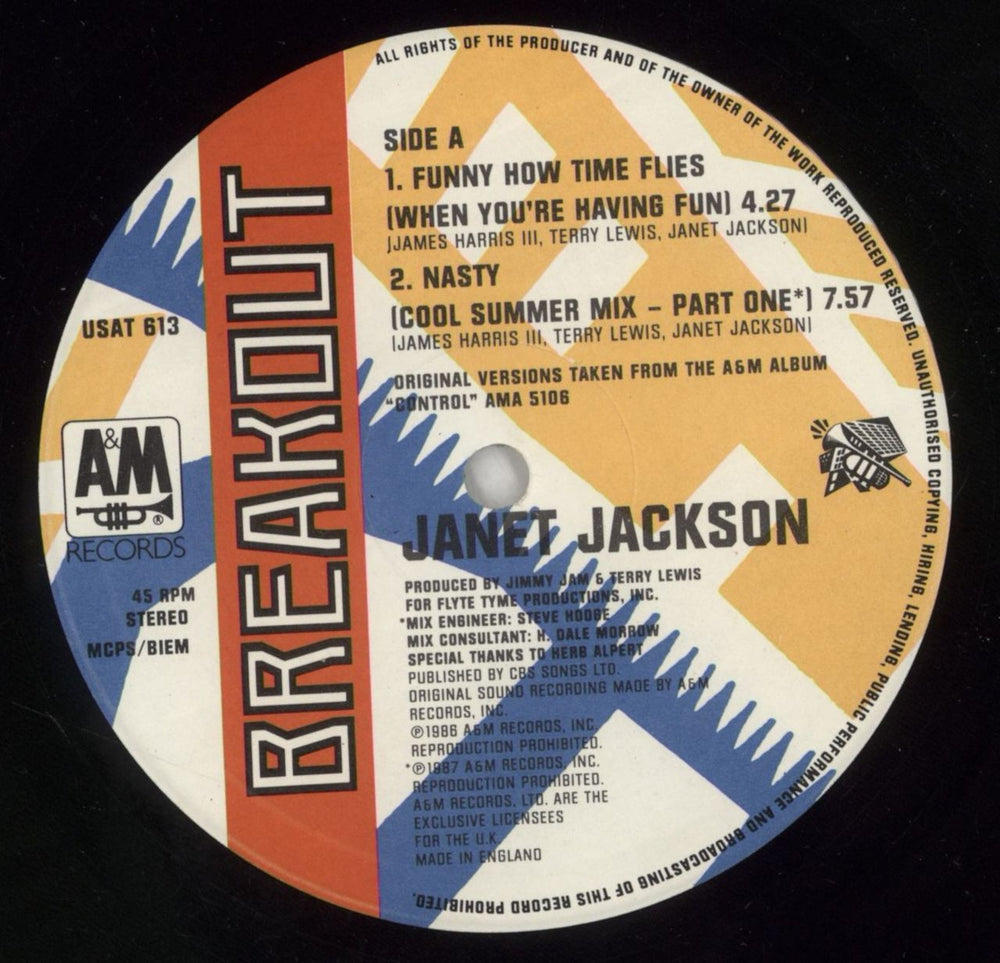 Janet Jackson Funny How Time Flies UK 12" vinyl single (12 inch record / Maxi-single) J-J12FU08380