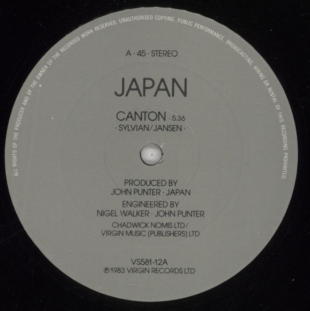 Japan Canton UK 12" vinyl single (12 inch record / Maxi-single) JAP12CA83316