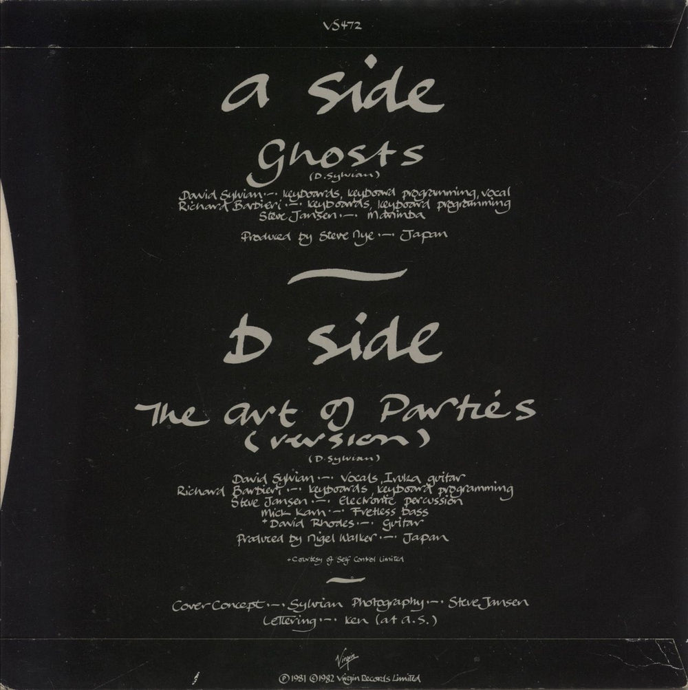 Japan Ghosts UK 7" vinyl single (7 inch record / 45)