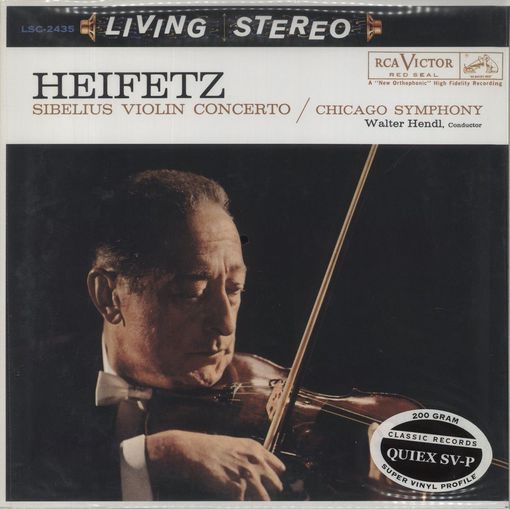 Jascha Heifetz Violin Concerto In D Minor -  200gm - Sealed US vinyl LP album (LP record) LSC-2435