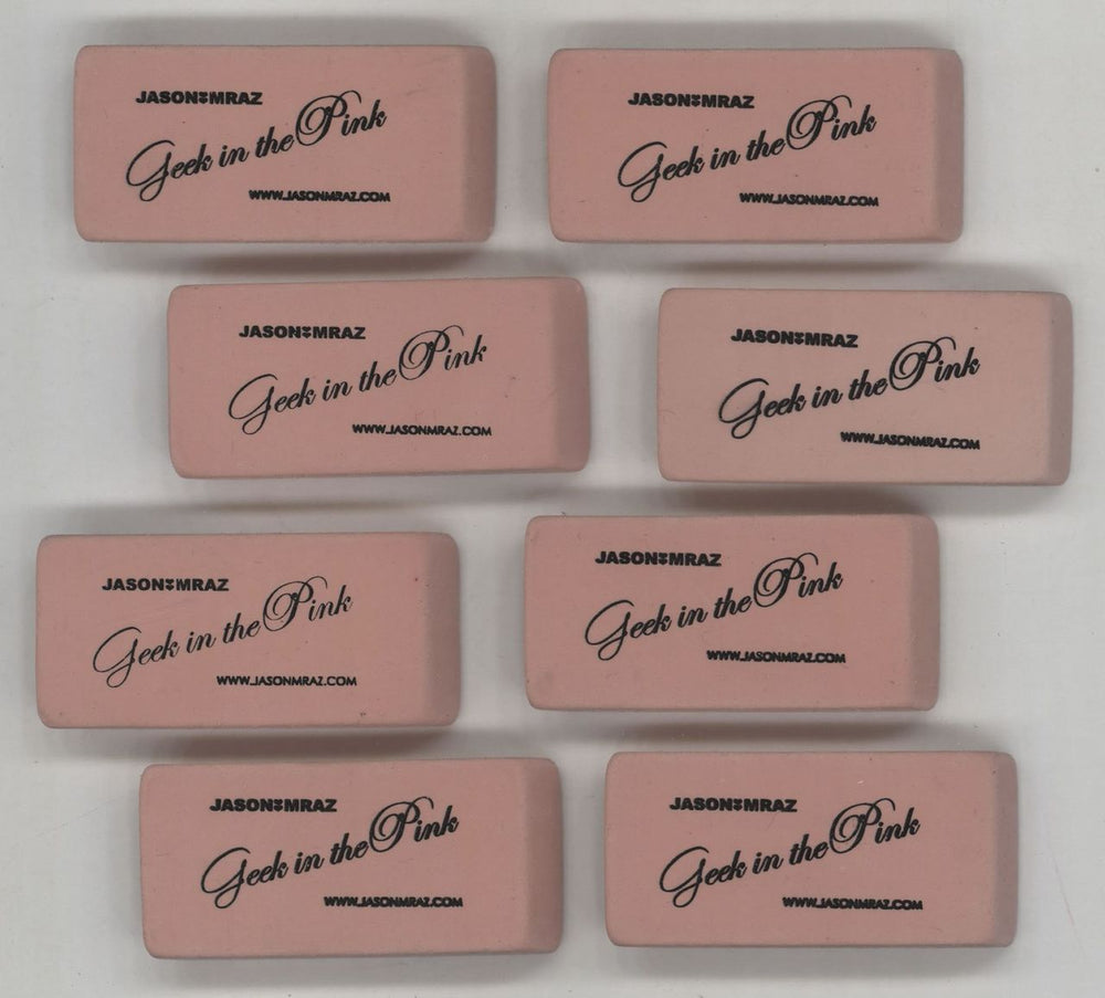 Jason Mraz Geek In The Pink - Rubber Eraser UK memorabilia RUBBER ERASER