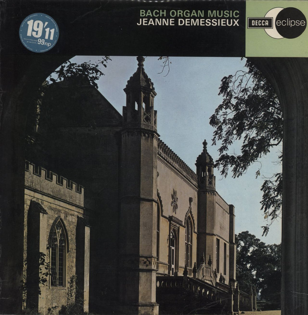 Jeanne Demessieux Bach Organ Music UK vinyl LP album (LP record) ECS528