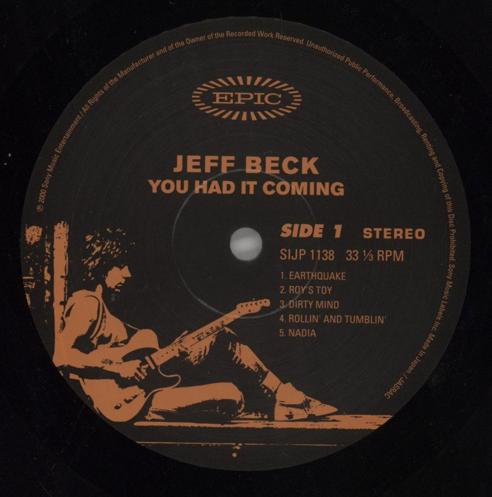 Jeff Beck You Had It Coming Japanese vinyl LP album (LP record) BEKLPYO857976