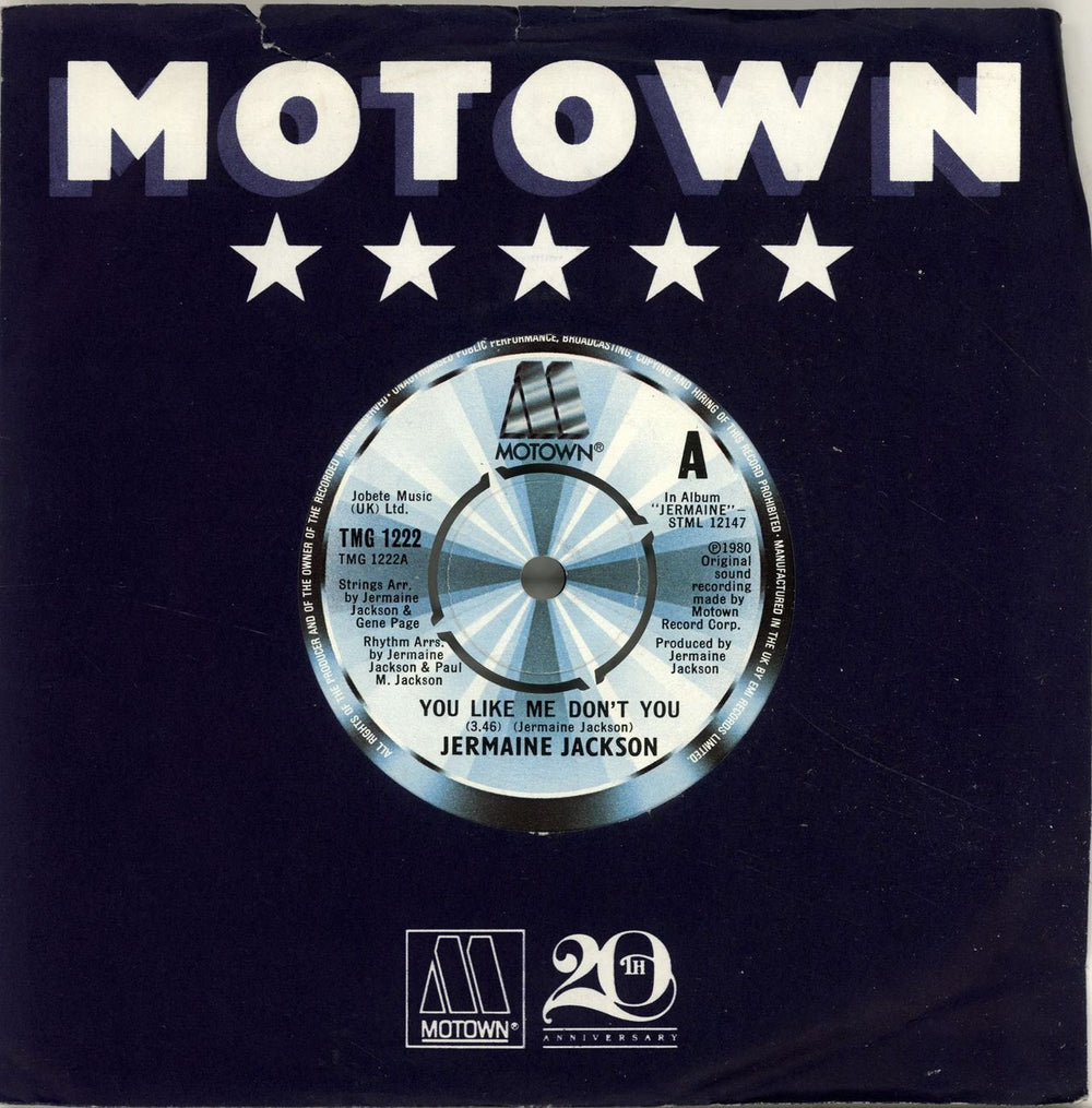 Jermaine Jackson You Like Me Don't You UK 7" vinyl single (7 inch record / 45) TMG1222