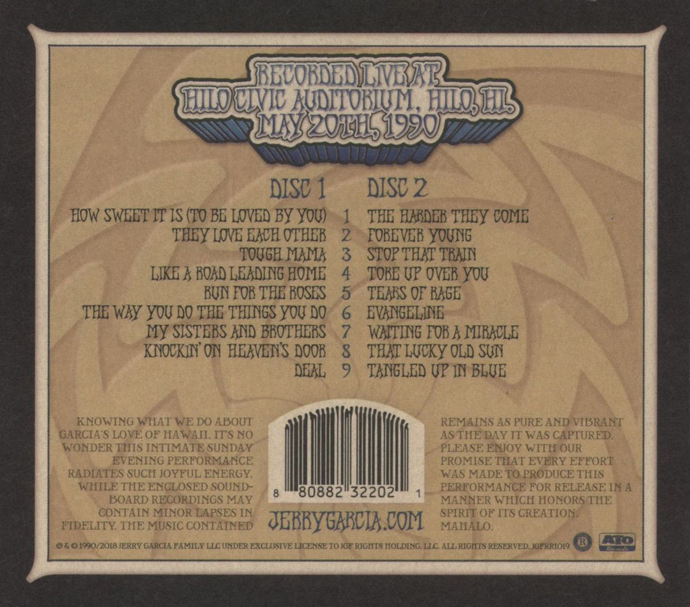 Jerry Garcia GarciaLive Volume 10 (May 20th, 1990 Hilo Civic Auditorium) US 2 CD album set (Double CD)