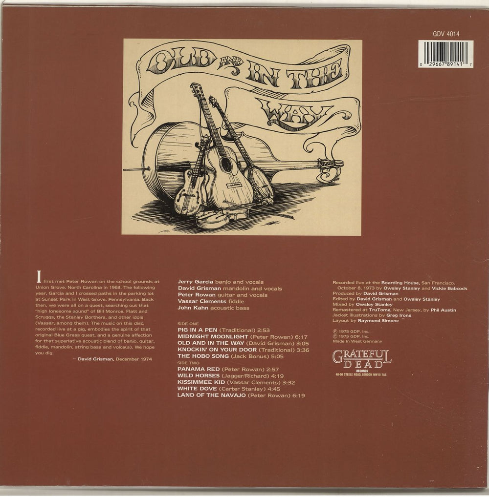 Jerry Garcia Old & In The Way German vinyl LP album (LP record) 029667891417